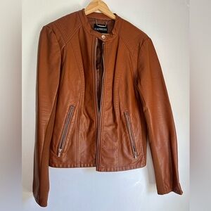 NWOT Express Faux Brown Leather Jacket 🤎